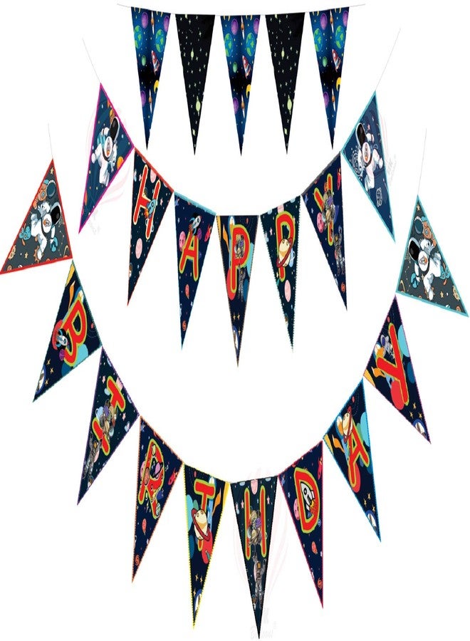 هونج كونج بالونز بالونات هونغ كونغ، لافتة عيد ميلاد سعيد للأولاد والبنات والأصدقاء (لافتة بطابع فضائي) | متعددة الألوان - Image 1